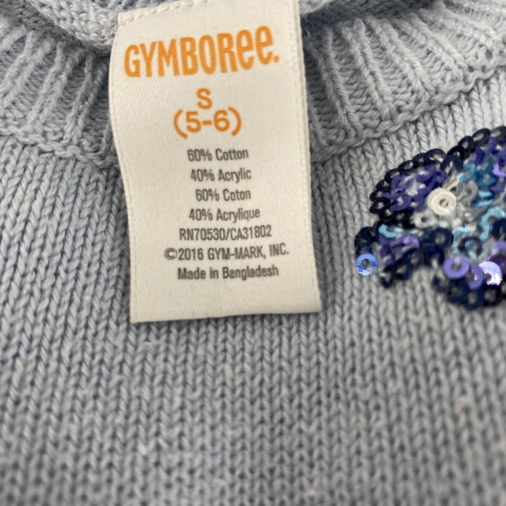 Gymboree Winter Blossom Blue Sequin Sweater Size 5/6 Embroidered - Picture 7 of 7